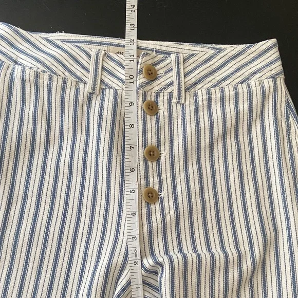 Madewell Emmett Wide-Leg High Waist Pant, White with Blue Stripe Size 25 - Picture 9 of 10